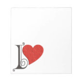 I LIEBE SIE - Herz Notizblock (Vorderseite)