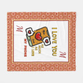 I Liebe Sie hören Monogram-Initials Telefonspass Fleecedecke (Vorderseite (Horizontal))