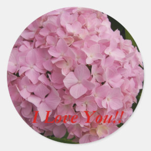 I Liebe Sie!! Hydrangea-Aufkleber Runder Aufkleber