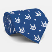 I Liebe Sie (ILY) Handform Blau Krawatte (Gerollt)