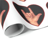 I Liebe Sie in ASL, Zeichen-Sprache: Herzen Geschenkpapier (Rolleneckpunkt)