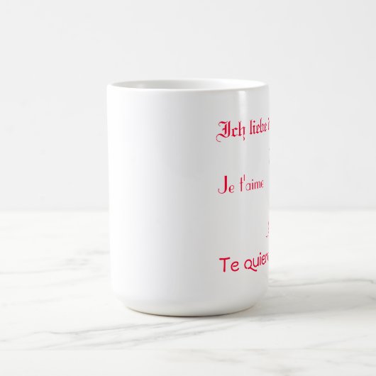 I Liebe Sie in fünf Sprachen Kaffeetasse (Mittel)