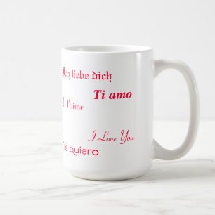 I Liebe Sie in fünf Sprachen Kaffeetasse