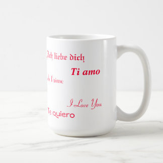 I Liebe Sie in fünf Sprachen Kaffeetasse