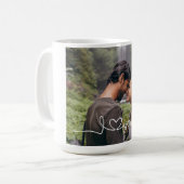 I Liebe Sie in White Script mit Herz Custom Kaffeetasse (Vorderseite Links)