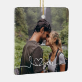 I Liebe Sie in White Script mit Herz Custom Keramikornament (Rechts)