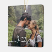 I Liebe Sie in White Script mit Herz Custom Keramikornament (Links)