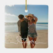 I Liebe Sie in White Script mit Herz Custom Keramikornament (Rückseite)