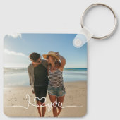 I Liebe Sie in White Script mit Herz Custom Schlüsselanhänger (Rückseite)