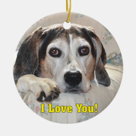 I Liebe Sie! Jagdhund Keramikornament (Vorne)