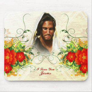 I Liebe Sie Jesus / Abstrakt Art 42A Mousepad