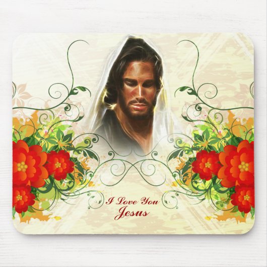 I Liebe Sie Jesus / Abstrakt Art 42A Mousepad (Vorne)