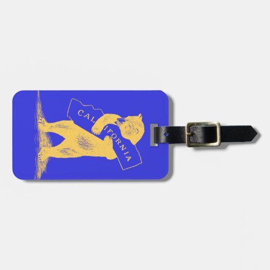 I Liebe Sie Kalifornien--Blau und Gold Gepäckanhänger (Vorderseite horizontal)