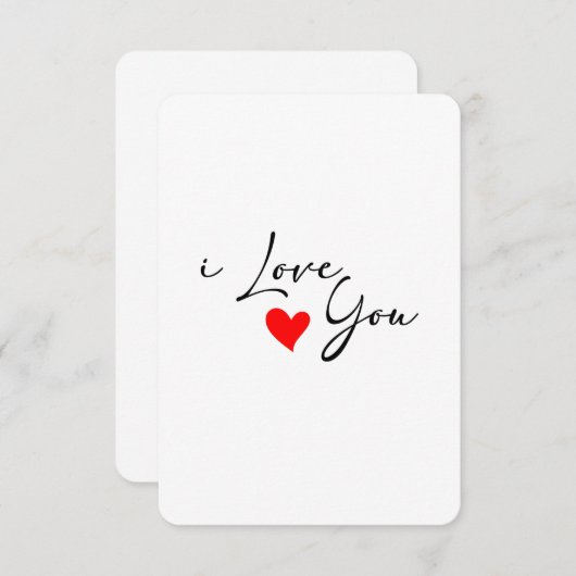 I Liebe Sie Karte (Vorne/Hinten)