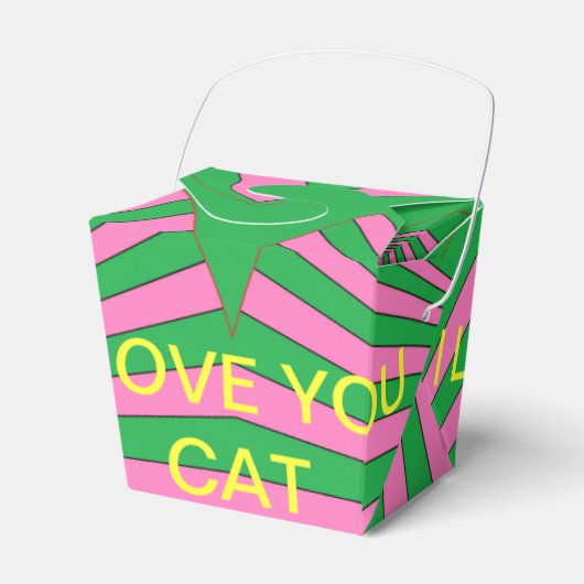 I Liebe Sie Katzen-Pop-Kunst-Party CricketDiane Geschenkschachtel (Vorderseite)