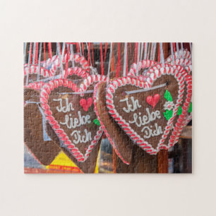 I Liebe Sie Lebkuchen-Herzen am Feiertag Puzzle