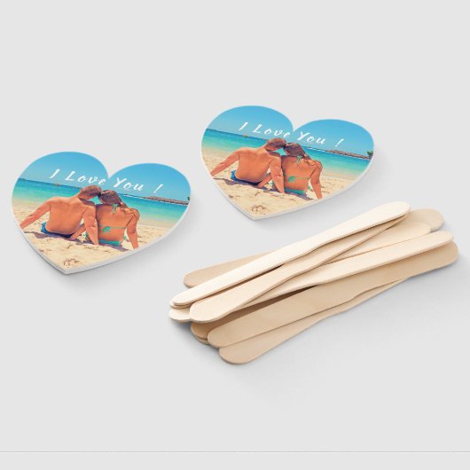 I Liebe Sie - Liebe Hand Fan - Benutzerdefiniertes Fächer (Non-assembled)