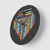I Liebe Sie - Liebe Word Quest - Herzpuzzle Runde Wanduhr (Winkel)