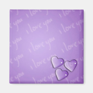 I Liebe Sie lila Magnet