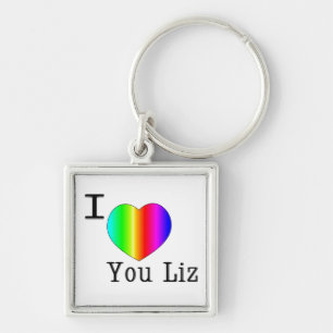 I Liebe Sie Liz-Regenbogen Schlüsselanhänger