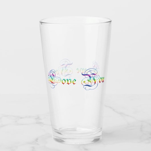 I Liebe Sie. Lustiger Steigungs-Text Glas (Rückseite)