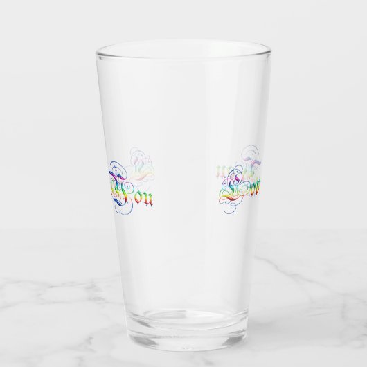 I Liebe Sie. Lustiger Steigungs-Text Glas (Rechts)