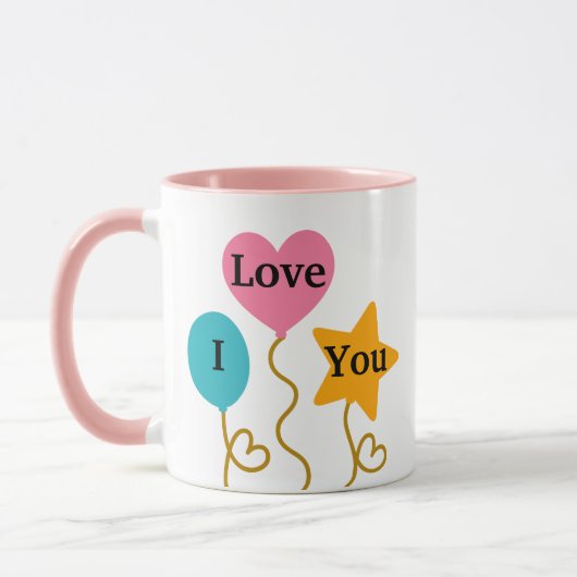 I Liebe Sie Mama, Balloons Namen hinzufügen Person Tasse (Links)