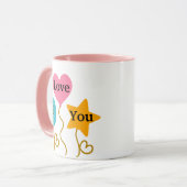 I Liebe Sie Mama, Balloons Namen hinzufügen Person Tasse (Vorderseite Links)