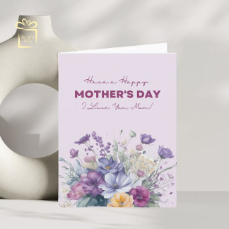 I Liebe Sie Mama benutzerdefinierte Aquarellfarben Feiertagskarte