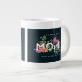 I Liebe Sie Mama Blumendesign Jumbo-Tasse (Vorderseite Rechts)