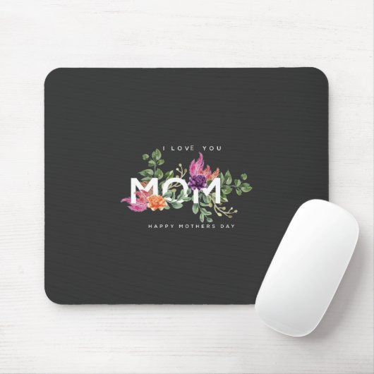I Liebe Sie Mama Blumendesign Mousepad (Mit Mouse)