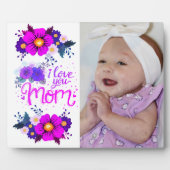 I Liebe Sie Mama Blumenportrait Fotoplatte (Vorderseite)
