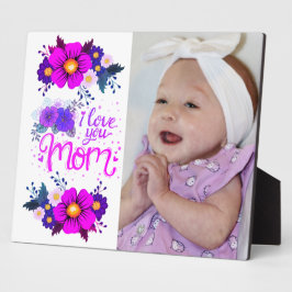 I Liebe Sie Mama Blumenportrait Fotoplatte