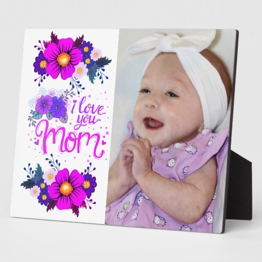 I Liebe Sie Mama Blumenportrait Fotoplatte (Seite)