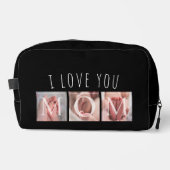 I Liebe Sie Mama Foto Schwarz Waschbeutel (Vorderseite)