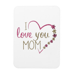 I Liebe Sie Mama Glitzer Herzstück Magnet