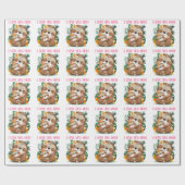 I Liebe Sie Mama Niedliche Mama und Baby Sloth Geschenkpapier (Flach)