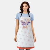 I Liebe Sie Mama Niedliche Ribbon Lila Orange Peac Schürze (Getragen)