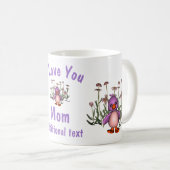 I Liebe Sie Mama Niedliche Vögel und Blume Persona Kaffeetasse (VorderseiteRechts)