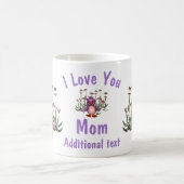 I Liebe Sie Mama Niedliche Vögel und Blume Persona Kaffeetasse (Mittel)