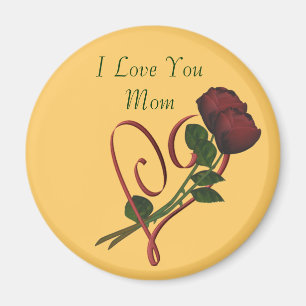 I Liebe Sie Mama-Rosen-Herz-Magnet Magnet