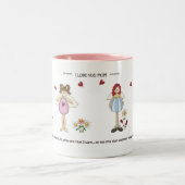 I Liebe Sie Mama-Tasse Zweifarbige Tasse (Mittel)