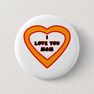 I Liebe Sie MAMMA orange Herz das MUSEUM Zazzle GI Button