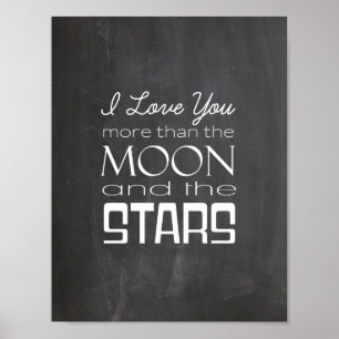 I Liebe Sie mehr als der Mond und die Sterne Poster