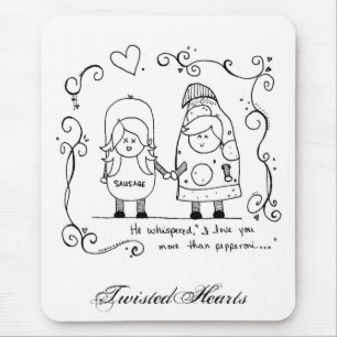 I Liebe Sie mehr als Pepperonis, TwistedHearts Mousepad
