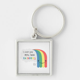 I Liebe Sie mehr als Regenbogen Schlüsselanhänger