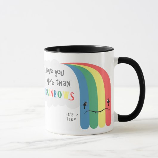 I Liebe Sie mehr als Regenbogen Tasse (Rechts)