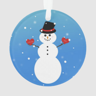 I Liebe Sie mehr Snowman Ornament