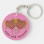 I Liebe Sie merken das Kartendesign Schlüsselanhänger (Rückseite)