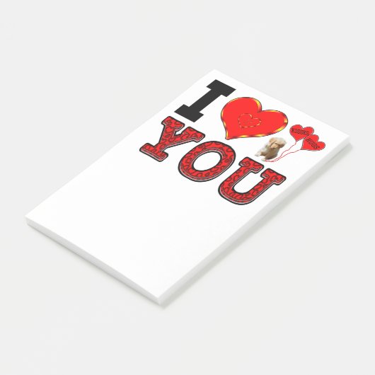 I Liebe Sie mit Umarmungen u. Küssen Post-it Klebezettel (angewinkelt)